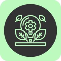 Green innovation Linear Round Icon vector