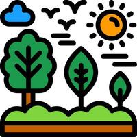 Green growth Line Filled Icon vector