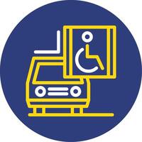 Car with wheelchair symbol Dual Line Circle Icon vector