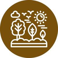 Green growth Outline Circle Icon vector
