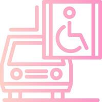 Car with wheelchair symbol Linear Gradient Icon vector