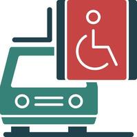 Car with wheelchair symbol Glyph Two Color Icon vector