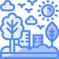 Green infrastructure Line Filled Blue Icon vector