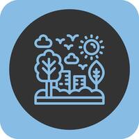 Green infrastructure Linear Round Icon vector