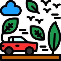 Green transportation Line Filled Icon vector