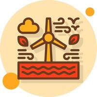 Renewable resources Filled Shadow Circle Icon vector