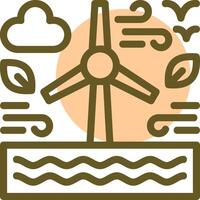 Renewable resources Linear Circle Icon vector