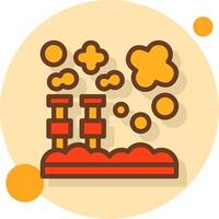 aire contaminación lleno sombra circulo icono vector