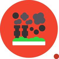 Air pollution Flat Shadow Icon vector