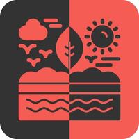 Soil conservation Red Inverse Icon vector