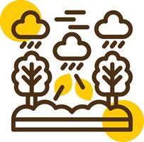 Rainforest Yellow Lieanr Circle Icon vector