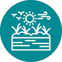 Wetland Outline Circle Icon vector