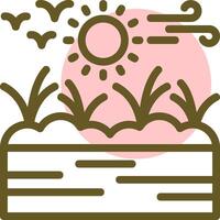 Wetland Linear Circle Icon vector