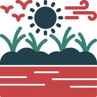 Wetland Glyph Two Color Icon vector