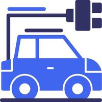 Car with charging symbol Solid Two Color Icon vector