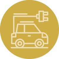 Car with charging symbol Line Multi color Icon vector