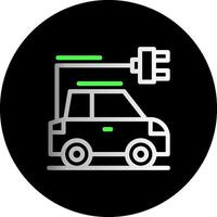 Car with charging symbol Dual Gradient Circle Icon vector