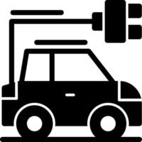 Car with charging symbol Glyph Icon vector