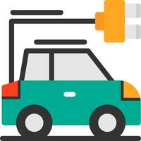 Car with charging symbol Flat Icon vector