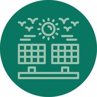 Solar farm Line Multi color Icon vector