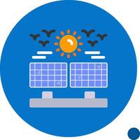 solar granja plano sombra icono vector