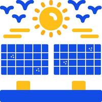 Solar farm Flat Two Color Icon vector