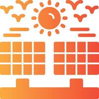 Solar farm Solid Multi Gradient Icon vector