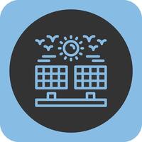 Solar farm Linear Round Icon vector