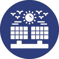 Solar farm Glyph Circle Icon vector