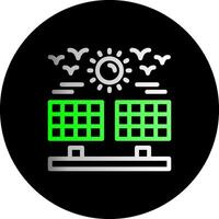 Solar farm Dual Gradient Circle Icon vector