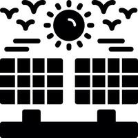 solar granja glifo icono vector