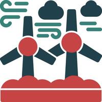 Wind farm Glyph Two Color Icon vector