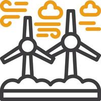 Wind farm Line Two Color Icon vector