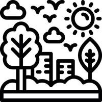 Green infrastructure planning Line Icon vector