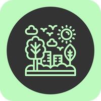 Green infrastructure planning Linear Round Icon vector