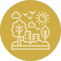 Green infrastructure planning Line Multi color Icon vector