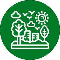 Green infrastructure planning Outline Circle Icon vector