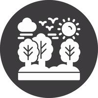 Forest preservation Glyph Circle Icon vector