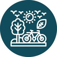 Green travel Outline Circle Icon vector