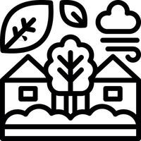 Eco-village Line Icon vector
