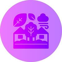 Eco-village Gradient Circle Icon vector