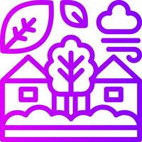 Eco-village Linear Gradient Icon vector