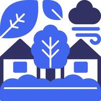 Eco-village Solid Two Color Icon vector