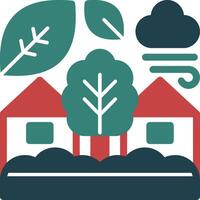 Eco-village Glyph Two Color Icon vector