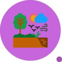 Soil erosion control Flat Shadow Icon vector