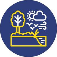 Soil erosion control Dual Line Circle Icon vector