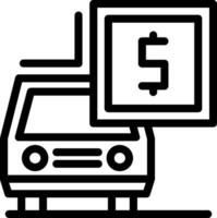 Car with dollar sign Line Icon vector