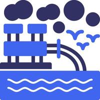 Water pollution Solid Two Color Icon vector