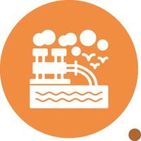 Water pollution Glyph Shadow Icon vector