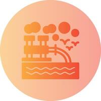 Water pollution Gradient Circle Icon vector